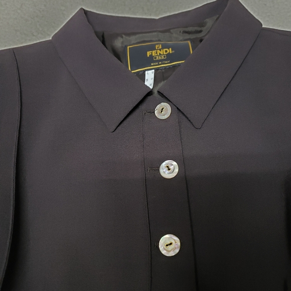 Vintage Fendi dark brown fitted blazer - Picture 3 of 11